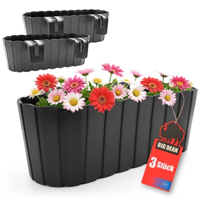 Produktbild von BigDean 3 Stück Blumenkasten Balkongeländer Balkon Blumenkasten Geländer