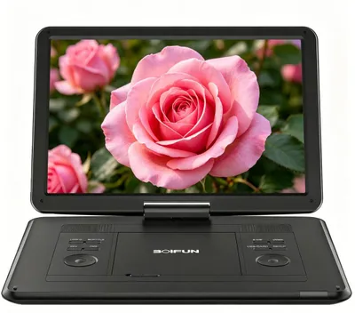 Produktbild von 17,5 Zoll Tragbarer Fernseher mit Integriertem DVD-Player,6 Stunden Wiederaufladbare Batterie, Akku USB-Anschluss TF-Karte Sync TV/Projektor Bildschir