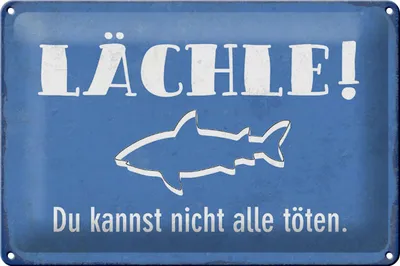 Produktbild von Blechschild Spruch 30x20cm lächle Du kannst nicht alle