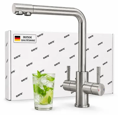 3-Wege-Küchenarmatur Edelstahl 304, 360° schwenkbar, L-Auslauf