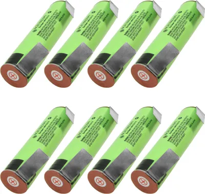Produktbild von Trade-Shop 8x Panasonic NCR18650PF mit U-Lötfahne versetzt Lithium-Ion Akku Zelle 2900mAh 3,6V/3,7V 10A Entladestrom Flat-Top Flach