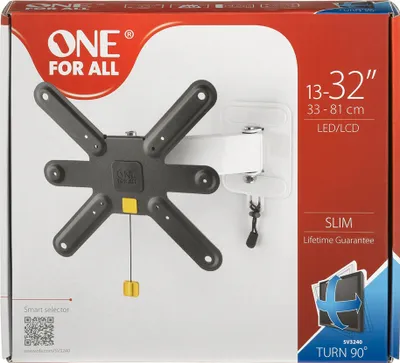 Obrázok produktu pre One For All SV3240, 33 cm (13"), 81,3 cm (32"), 75 x 75 mm, 200 x 200 mm, -15 - 15°, Čierna