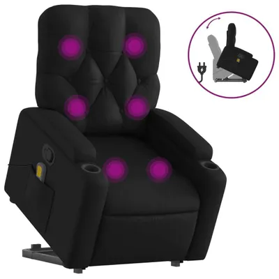 Image de Fauteuil inclinable de massage Noir Similicuir