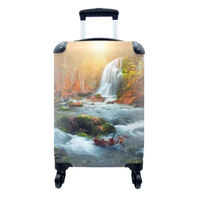 Produktbild von MuchoWow® Koffer Handgepäck Trolley Rollkoffer Kleine Reisekoffer mit 4 Rollen - Wasserfall - Sonne - Herbst - Cabin Size < 55x40x23 cm & 55x40x20 cm - Fotokoffer - Kabinenkoffer - Boardgepäck - Reise-Box - Reisekoffer - Reisegepäck - Koffer mit Bild - Trolley für Kinder