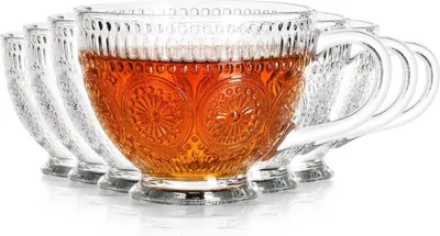 Produktbild von Vilde | Gläser-Set - Kaffeegläser und Teegläser mit Henkel - 400 ml - 6 Stück - Trinkgläser