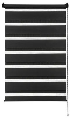 Duo-Rollgardine, Klemmen/Kleben, 120x150 cm, schwarz
