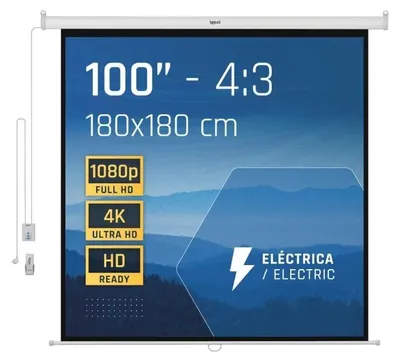 Imagen del producto de iggual Pantalla eléctrica 4:3 100" 180x180 cm
