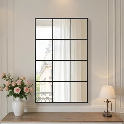 Obrázok produktu pre Zrkadlo do záhrady s hliníkovým rámom, 90 x 60 cm