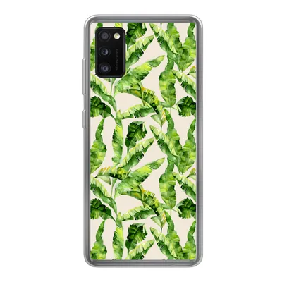 Produktbild von MuchoWow® Handyhülle Schutzhülle Hülle für Samsung Galaxy A41 Palmenblatt - Muster - Tropisch Silikon Softcase Handy Hülle - Mobiltelefon