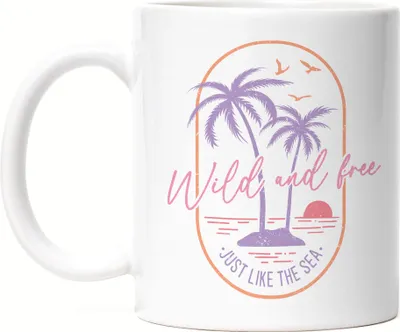 Produktbild von Wild and Free just like the Sea Tasse Weiß Ocean Child Strandkind Sonne Ozean