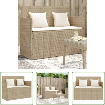 Immagine prodotto di The Living Store Panca da giardino con cuscini Beige Poly Rattan