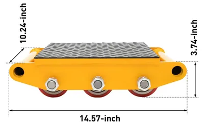 Image de Chariot de transport de 15 tonnes - Roulettes industrielles - Pivotement à 360° - Grande capacité de charge - Châssis pour machines - Transport de charges - Jaune