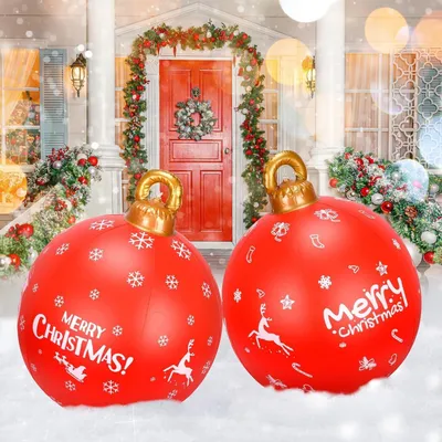 Image de Solidchoice - 2 boules de Noël gonflables pour l'extérieur