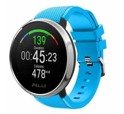 Produktbild von Strap-it Polar Ignite Twill Silikonarmband (Hellblau)
