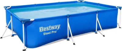 Produktbild von Bestway SteelPro Framepool Pool Komplettset, Rechteckig, Aufstellpool 300x201x66cm, Planschbecken Gartenpool mit Pumpe Set, Gross, Aufstellbecken