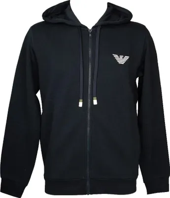 Immagine prodotto di Felpa uomo EMPORIO ARMANI maglia giacca aperta con cappuccio tessuto felpato invernale e logo articolo 111784 4F571, EUR L - CN 175/96A - BR G - MX G, Cotone 60%,Poliestere 40%