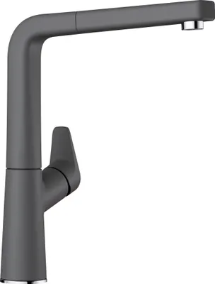 Produktbild von BLANCO AVONA-S, Messing SILGRANIT-Look, felsgrau, Hochdruck, Standard, Chrom, Grau, Messing, Hebelgriffe, Einzelbild, Typ L