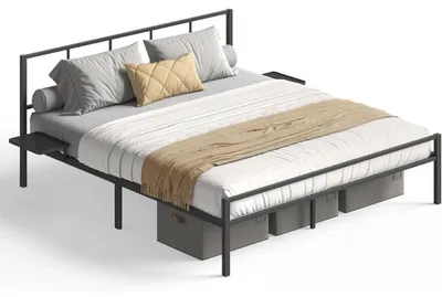 Obrázek produktu pro Rám postele RMB195BD01, 160 x 200 cm, černý