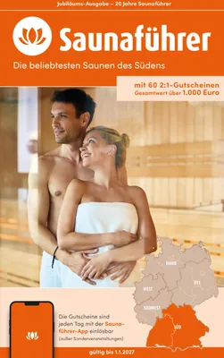 Produktbild von Süden Saunaführer - Die 60 beliebtesten Saunen für den Süden (Baden-Württemberg und Bayern)