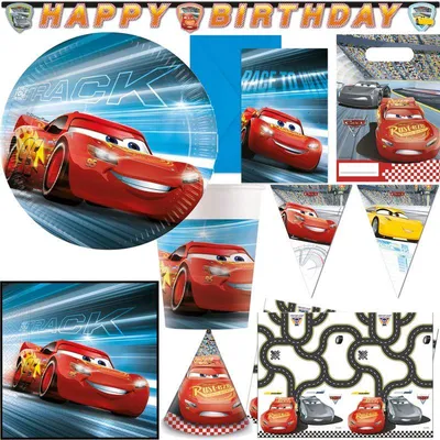 Produktbild von Cars Partyset zum Kindergeburtstag XL Geburtstagsdeko