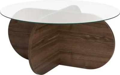 Produktbild von Skye Decor, Aeris - Walnut, Transparent, Couchtisch, Nussbaum, 100 % Melaminplatte, 75 x 75 x 35 cm