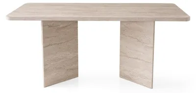 Image de Table à manger en bois "Lizzard" 180 x 90 x 77 cm - Travertin