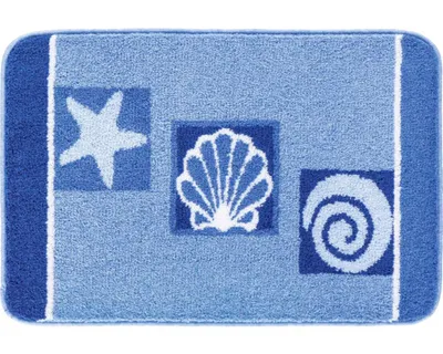 Produktbild von Grund Badteppich Aquatica - Premium Design Badematte, Farbe:Blau, Größe:60x90 cm