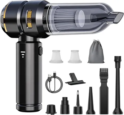 Imagen del producto de Aspiradora de mano - Aspiradora portátil - Ideal para limpiar el coche - Potencia de succión de 26000 Pa - Autonomía de 30 minutos - Color plateado