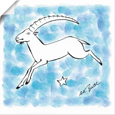 Produktbild von ARTland Poster Serie Sternzeichen Steinbock Größe: 40x40 cm