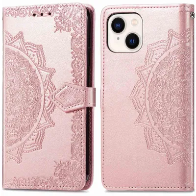 Imagen del producto de Funda libro Mandala para Apple iPhone 15 - Oro rosado
