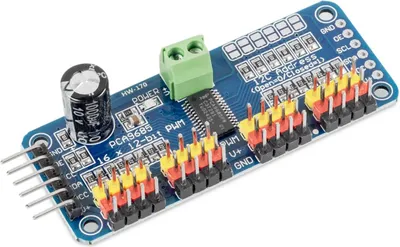 Produktbild von BerryBase 16-Kanal PWM Servo Treiber Board, PCA9685, I2C, 12Bit, 1,6kHz, 3,3-5V