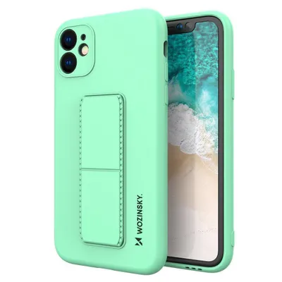 Produktbild von Wozinsky Silikon-Schutzhülle mit Ständer für Samsung Galaxy A22 4G, Mintgrün