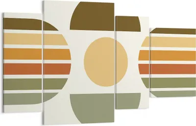Produktbild von Bild auf Leinwand - Leinwandbild - 4 Teile - Modern gemustert minimalistisch - 120x70cm - Wand Bild - Wanddeko - Wandbilder - Leinwanddruck - Bilder - Wanddekoration - Leinwand bilder - DL120x70-4569