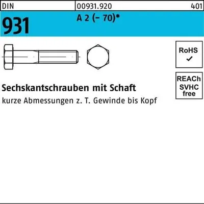 Produktbild von Reyher  931 V2a 6kt.Schraube 10x180 (25 Stück)