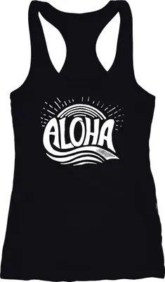 Produktbild von Damen Tank-Top Aloha Wellen Surfing Sommer Racerback Neverless® schwarz M