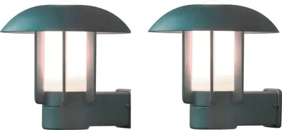 Produktbild von 2er-Set Außenleuchte, Außenwandleuchte Alu silber, Glas opal, E27, Konstsmide