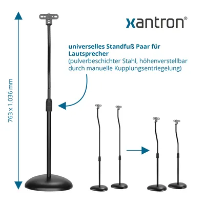 Produktbild von Xantron Lautsprecherständer ECO-SS05 Universell Verdeckt Paar 763-1036mm