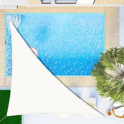 Image de Voile d'ombrage - Triangle - 2,5 x 2,5 x 3,5 m - Beige - Pour patio et jardin