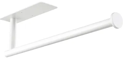 Produktbild von Küchenrollenhalter - Selbstklebend ohne Bohren - Wandmontage für Küche Speisekammer und Badezimmer - Weiß Edelstahl