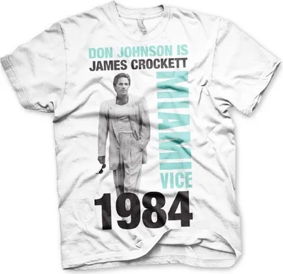Produktbild von Don Johnson Is Crockett T-Shirt - Small - White