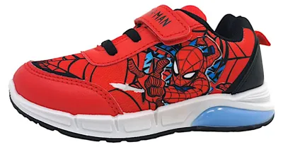 Immagine prodotto di Scarpe da bambino Leomil, modello Spider-Man, scarpe basse con chiusura a velcro, colore rosso, ideali per il tempo libero