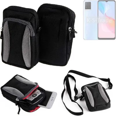 Produktbild von K-S-Trade Holster Schutz Hülle kompatibel mit Vivo Y21 Handy Hülle Gürteltasche Umhängetasche mit Zusatzfach schwarz