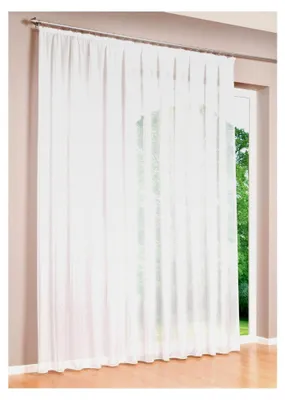 Produktbild von Voile Gardinen Store mit Kräuselband, transparent Weiß, in verschiedenen Größen