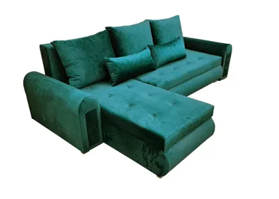 Produktbild von Relax-Ecksofa mit Schlaffunktion und Bettkasten in grüne Farbe