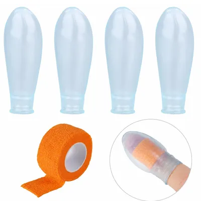 Produktbild von Wasserdichter Fingerling Silikon, Fingerschutz für Wunden und Verband, wiederverwendbar, Duschschutz für Finger und Zehen, transparent