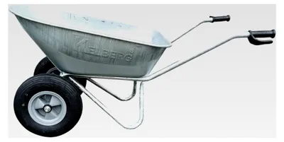 Produktbild von Schubkarre Agro 150L – verzinkt – 2 Räder – 400-8 – Schubkarre mit Stahlwanne und Stahlfelgen – 250 kg Traglast – geeignet für Garten, Bau und Hof – Bereifung Deli Tire VTL PP, Kugellager/Nadellager