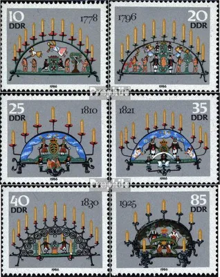 Produktbild von Briefmarken DDR 1986 Mi 3057-3062 (kompl.Ausgabe) postfrisch Erzgebirgische Schwibbogen