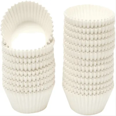 Produktbild von 600 Stück große Cupcake-Förmchen, weiße Muffin-Förmchen, lebensmittelecht, Jumbo-Backförmchen, Papier, geruchsneutral