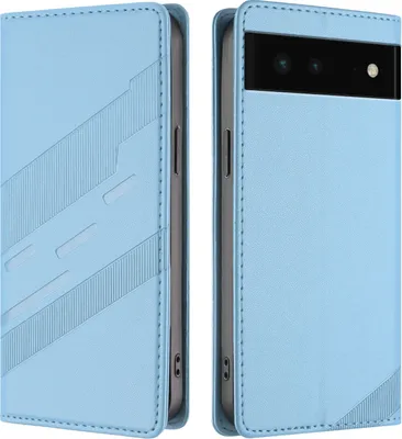 Obrázek produktu pro Pouzdro pro Google Pixel 6,Polyuretankožené peněženkové pouzdro s přihrádkou na karty a funkcí stojánku Hellblau