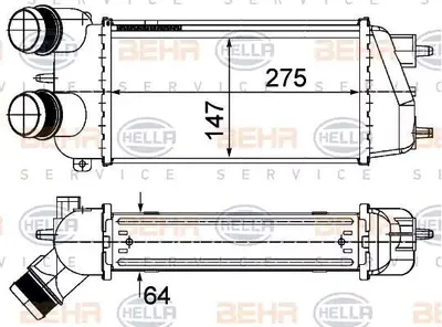 Produktbild von HELLA 8ML 376 988-124 Ladeluftkühler LLK für CITROËN C3 I Schrägheck (FC, FN) Turbo Intercooler